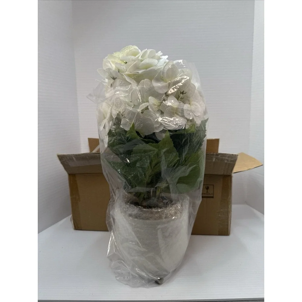 Artificial Flowers Double-Sided Real Touch Large Hydrangea Pink Silk Potted Fake